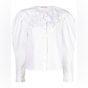 Ulla Johnson broderie anglaise collar blouse